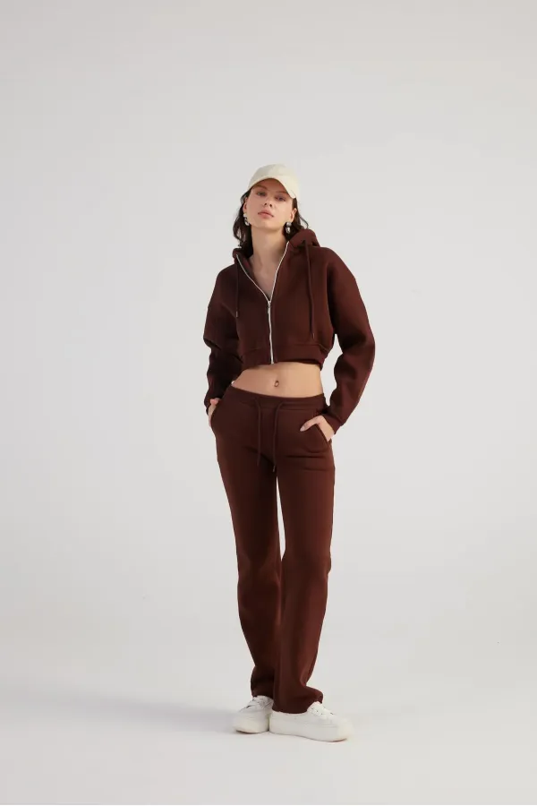 Pantalon de survêtement marron mélangé