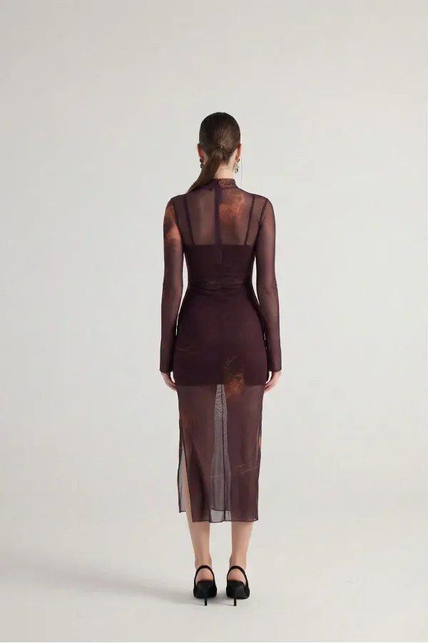 Kamille Elbise Kahve