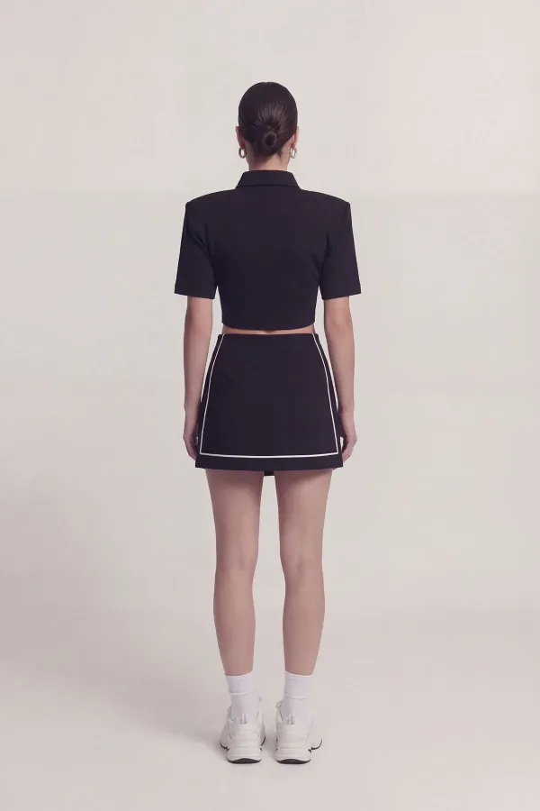Slit Pocket Mini Brandi Short Skirt Black