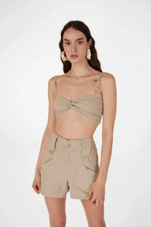 Rise Chain Blouse Beige