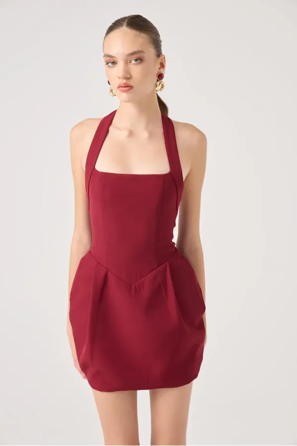 Yerry Dress Burgundy