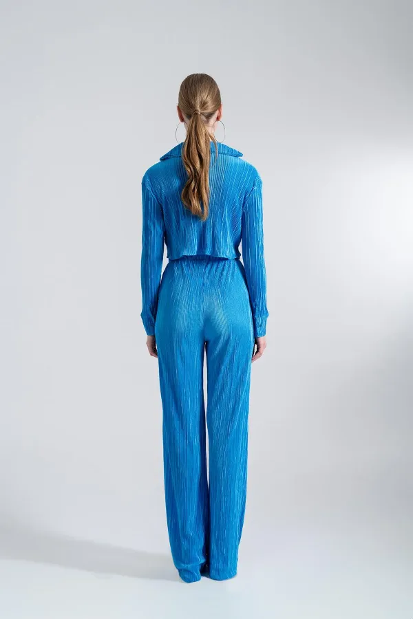 Comfy Crop Shirt Blue