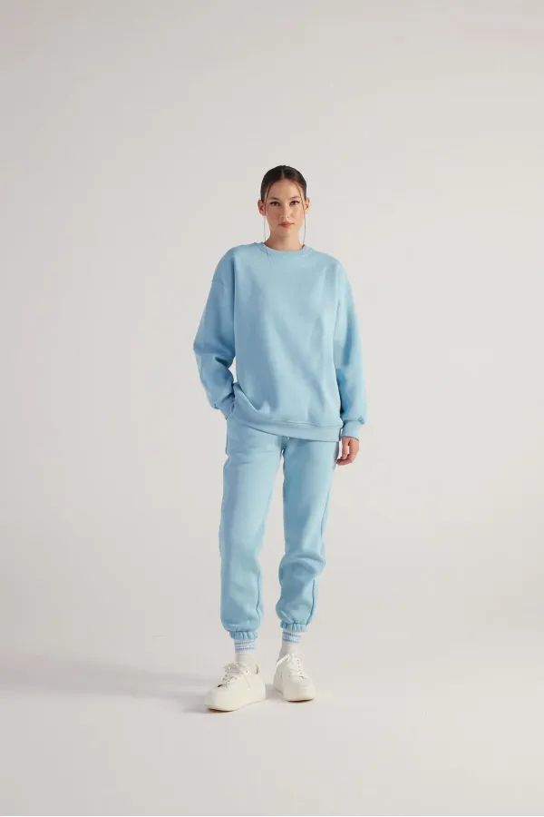 Fluffy Eşofman Altı Mavi