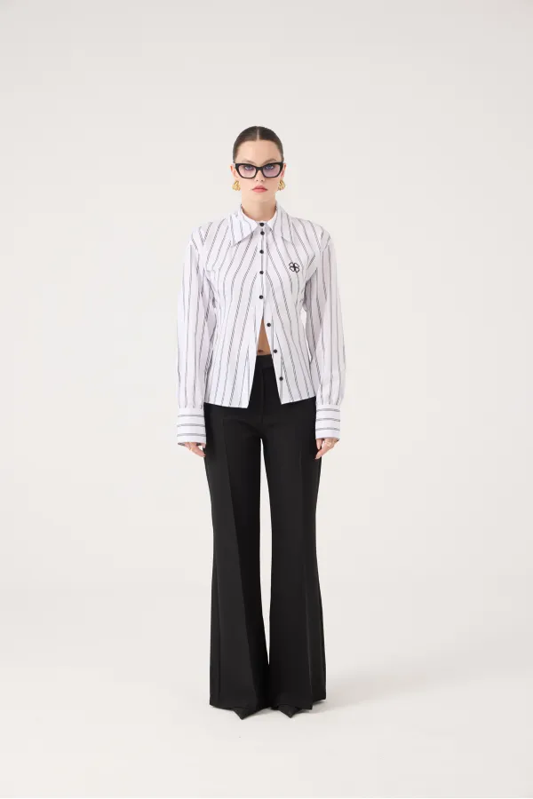 Spanish Style High Waist Calista Trousers Black