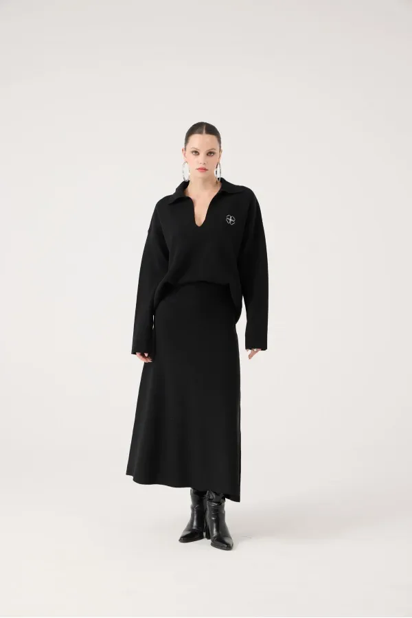 Zoi Knit Skirt Black