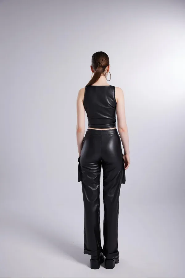 Pantalon en cuir Hera noir