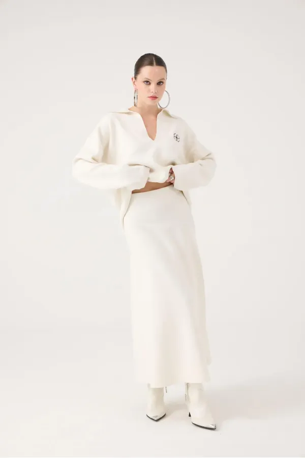 Zoi Knit Skirt White
