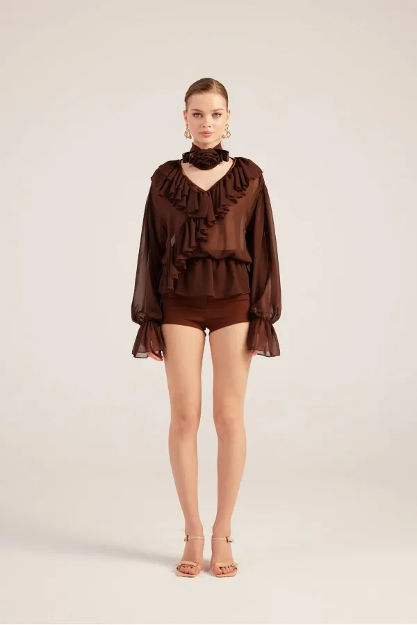 Chemise marron Sassy