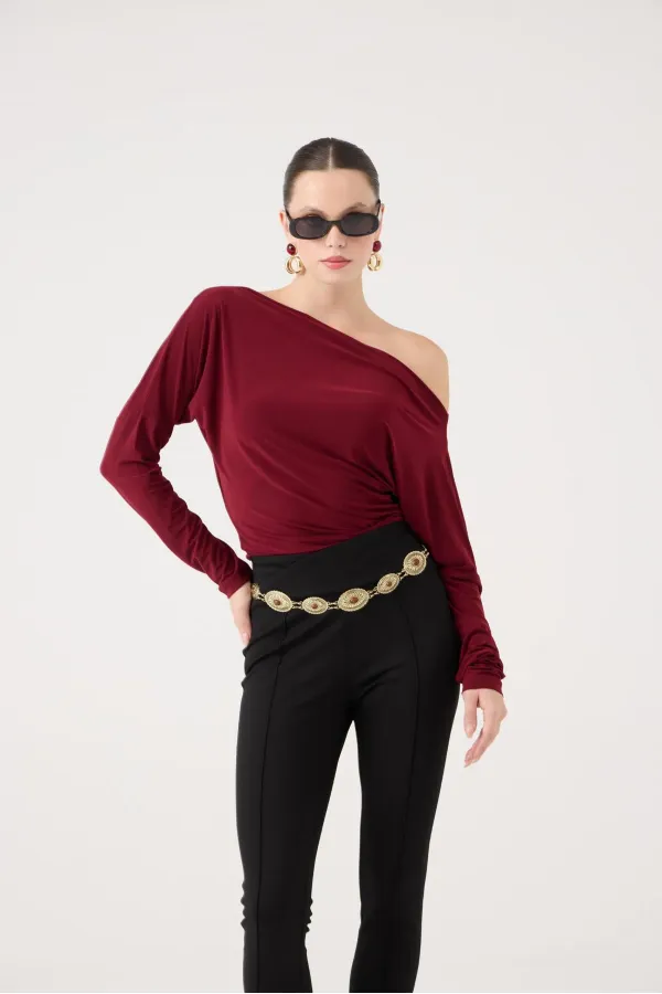 Talia Blouse Burgundy