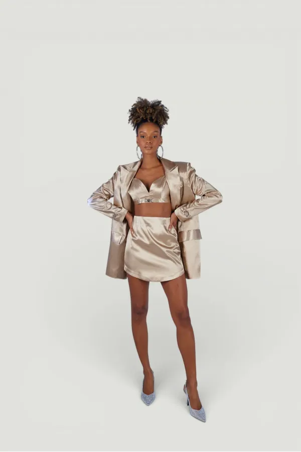 Fancy Blazer Ceket Bej