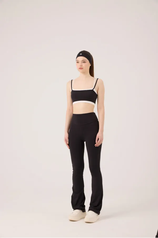 High Waist Flare Fabiola Leggings Pants Black