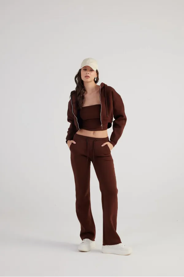 Pantalon de survêtement marron mélangé