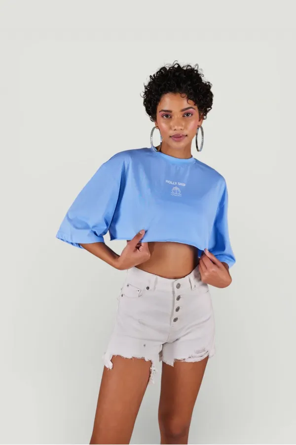 Holly Crop T-shirt Blue