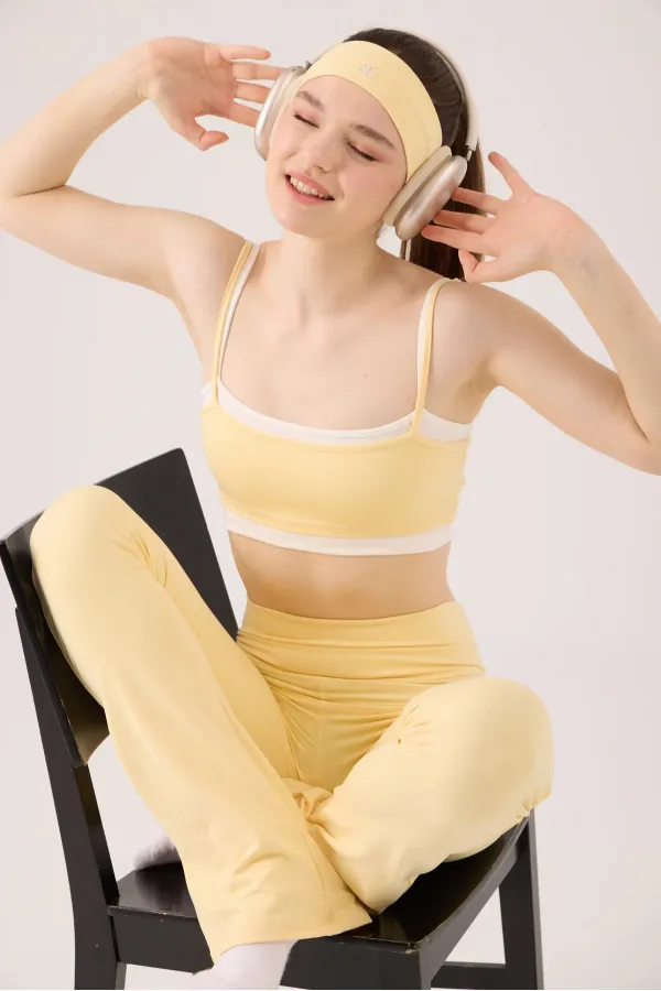 High Waist Flare Fabiola Leggings Pants Yellow