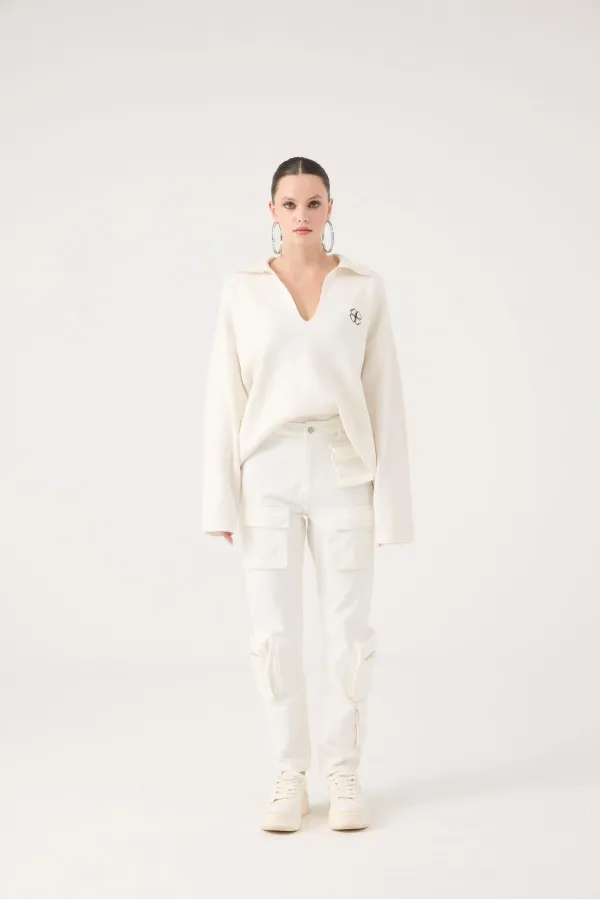 Serenity Jean Pantolon Beyaz