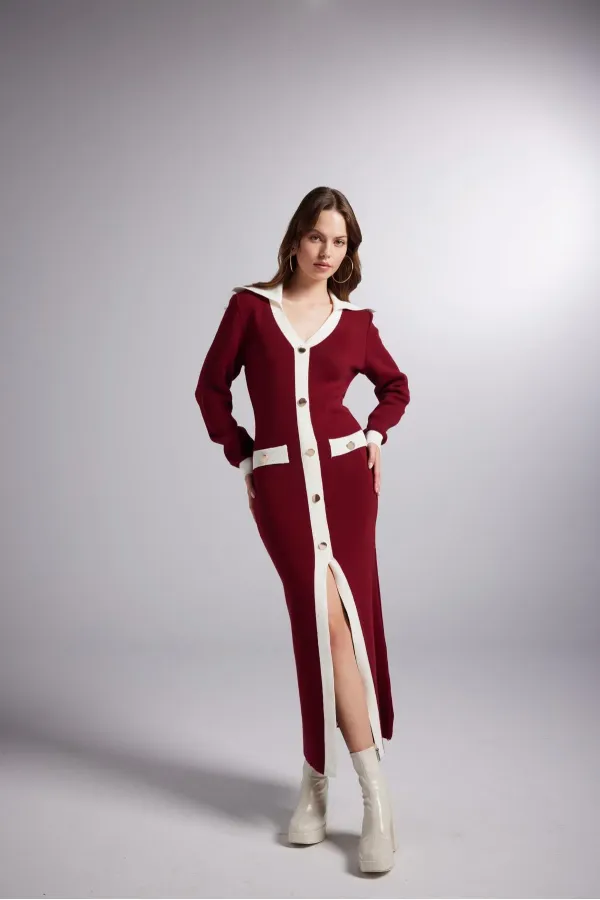 Elias Knit Dress Burgundy