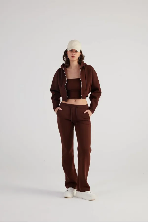 Pantalon de survêtement marron mélangé