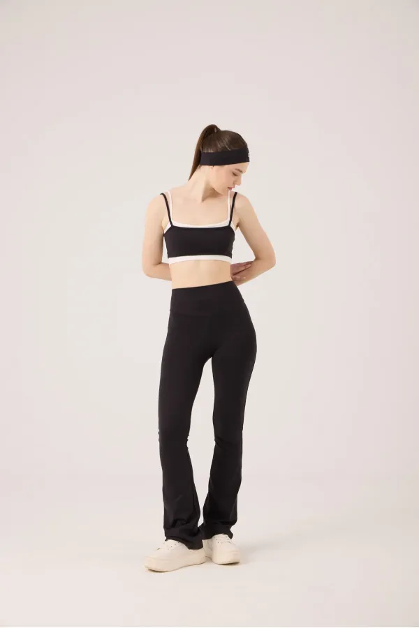 High Waist Flare Fabiola Leggings Pants Black