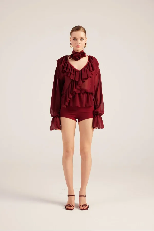 Chemise Sassy bordeaux