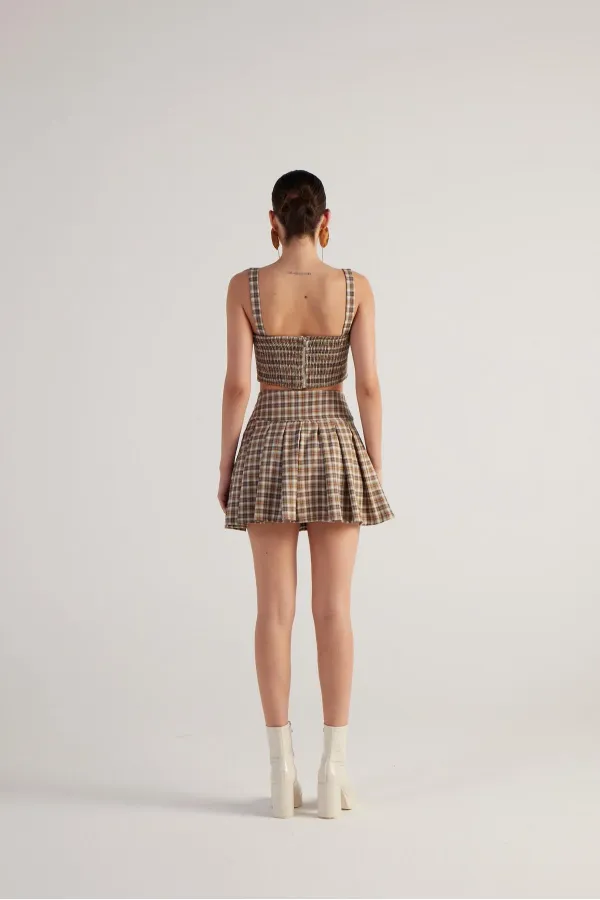 Merida Şort Etek Bej