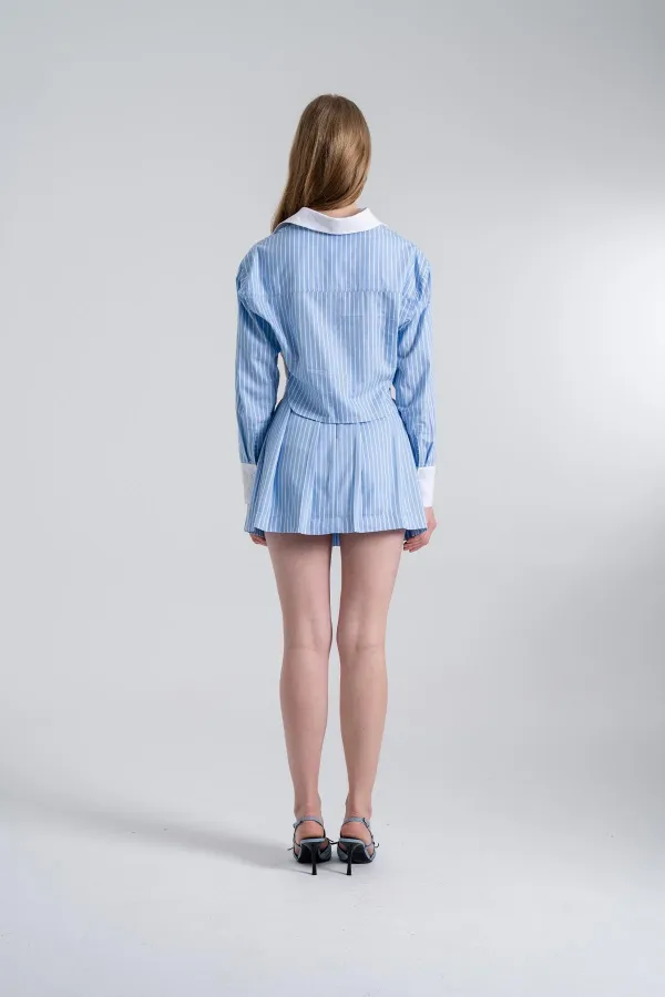 Harmony Crop Gömlek Mavi