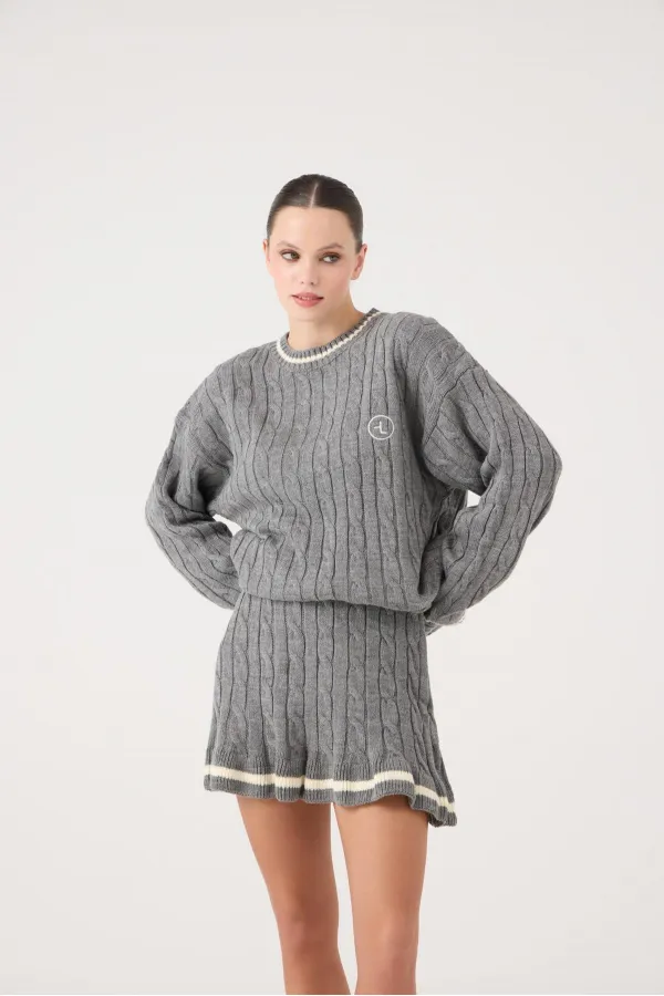 Harold Knitted Skirt Gray