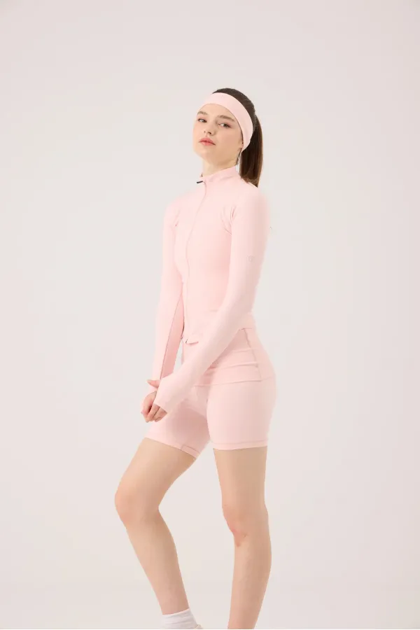 Veste Fabiola avec détails aux doigts et fermeture éclair, rose