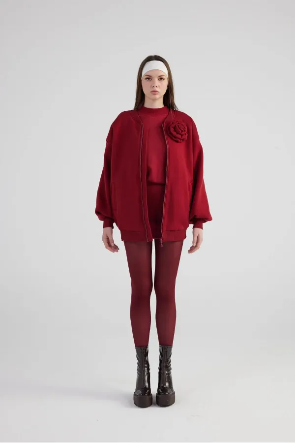 Alexa Bomber Jacket Burgundy