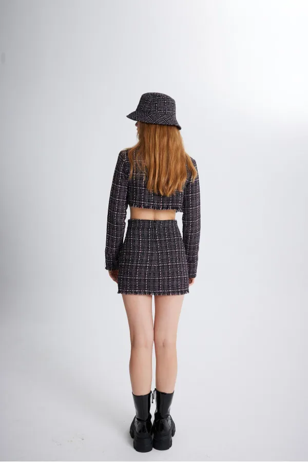 Tweed Skirt Black