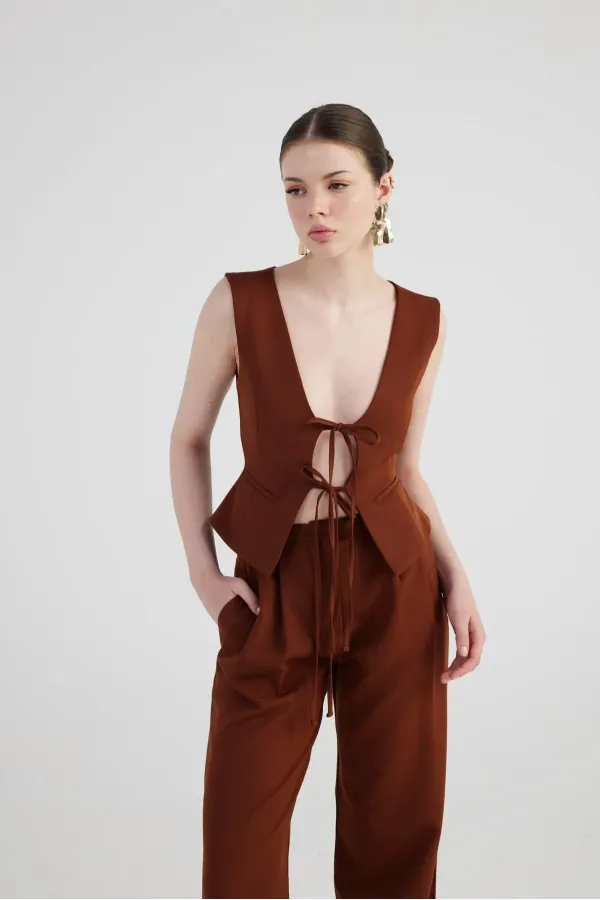 Gilet Frida marron
