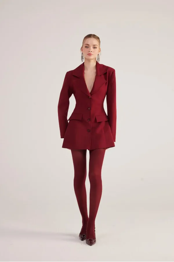 Deja Blazer Ceket Bordo