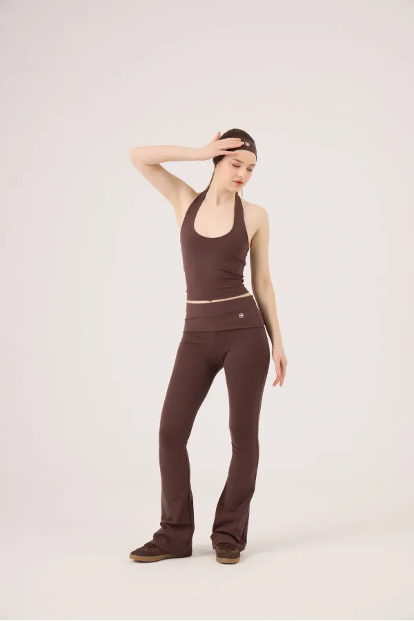 Ellen Halter Neck Bustier in Coffee Brown