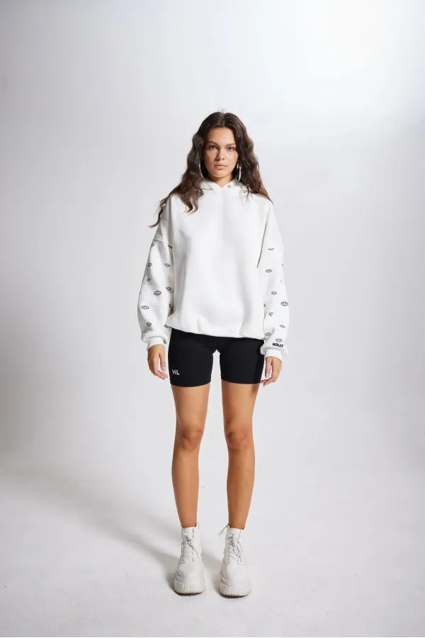 Sweat-shirt blanc à œil