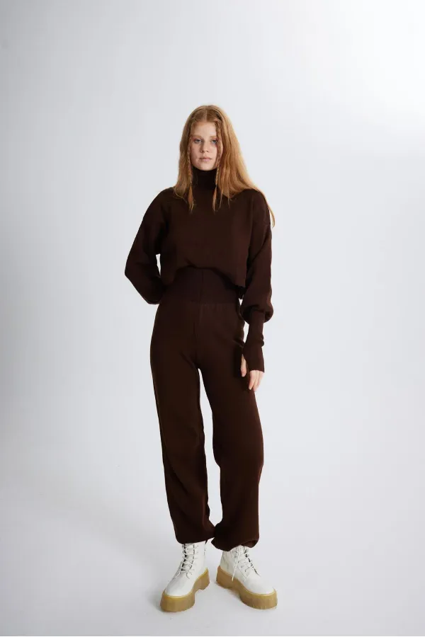 Ensemble deux pièces en maille Thinky, marron