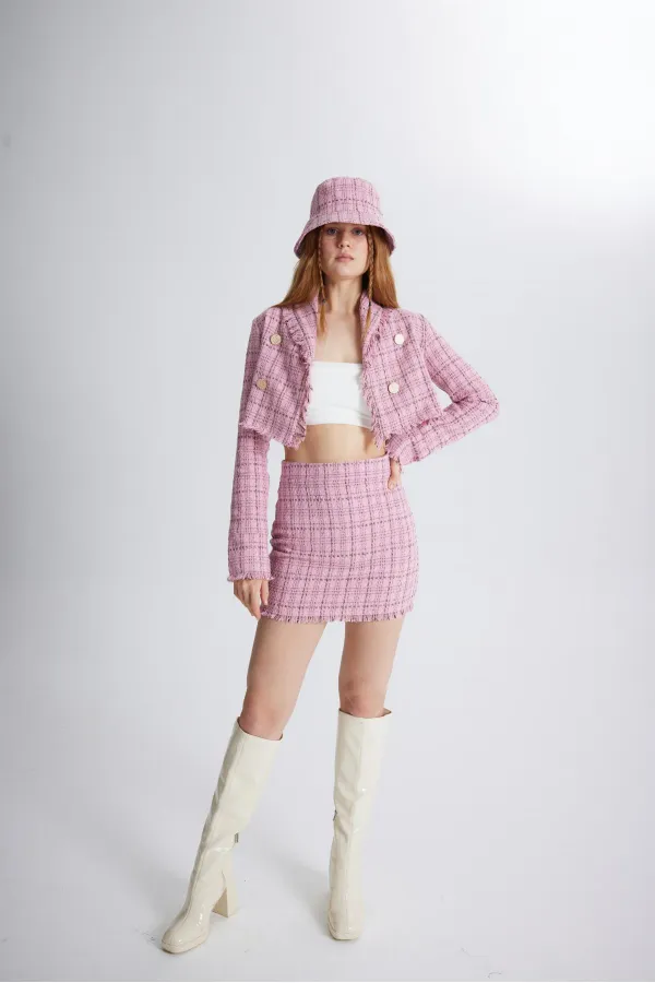 Tweed Skirt Pink