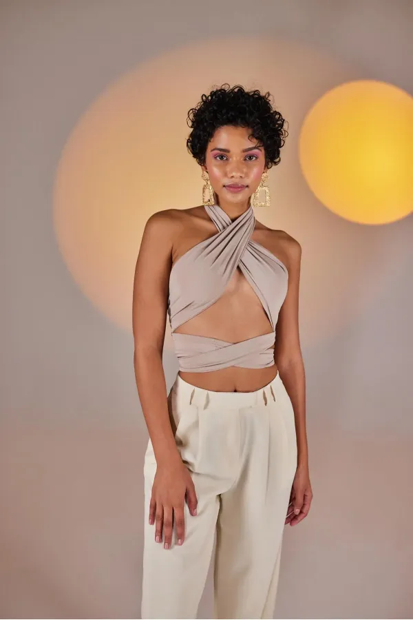 Wrap Top Beige