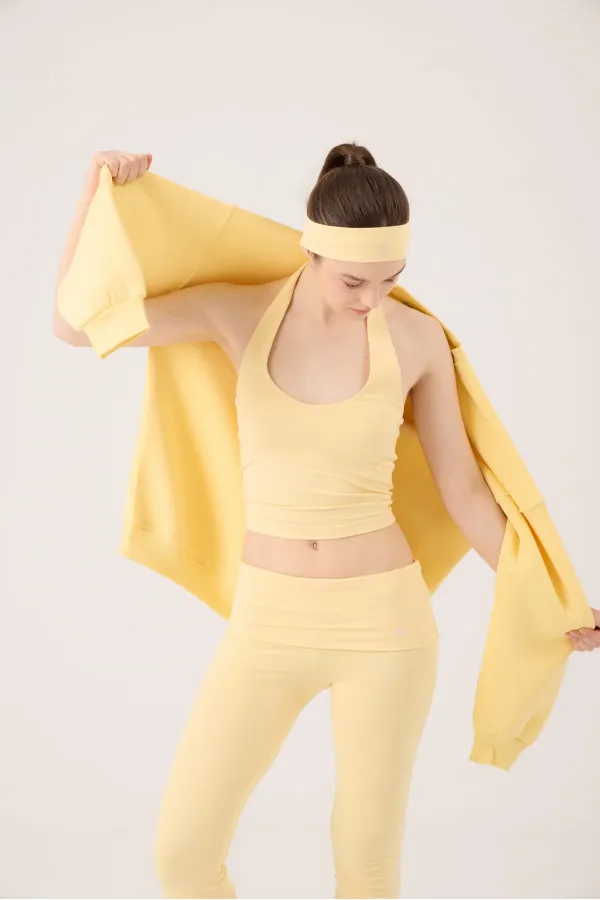 Flare Ellen Leggings with Waistband, Yellow
