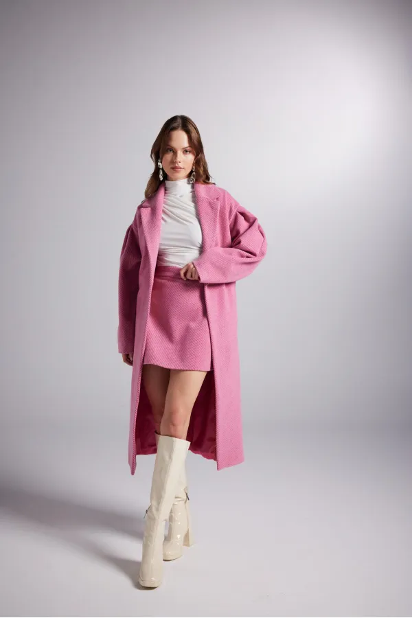 Çan Model A Kesim Mini Kaşe Mira Etek Pembe Çan Model A Kesim Mini Kaşe Mira Etek Pembe