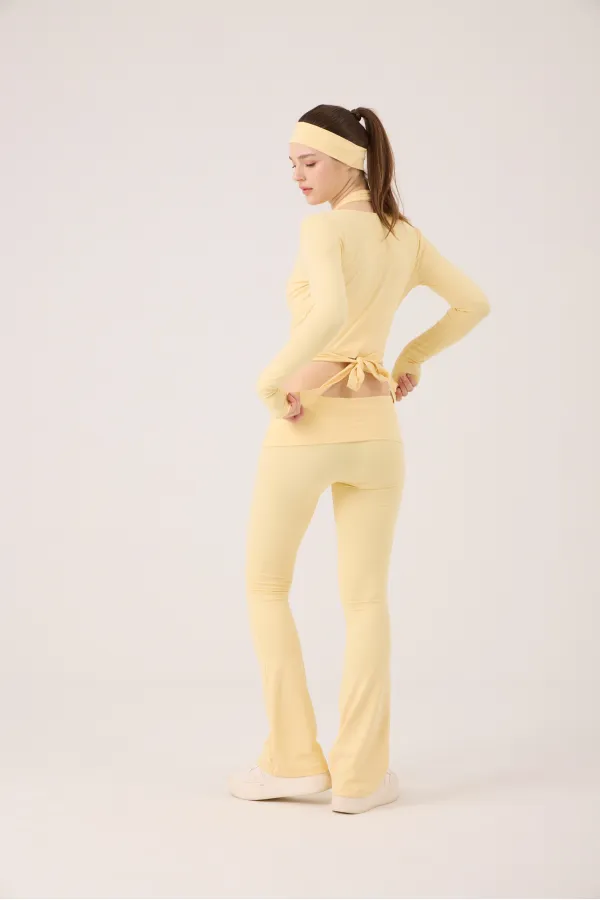 Ellen Bolero with Tie-Up Crop Cut, Yellow