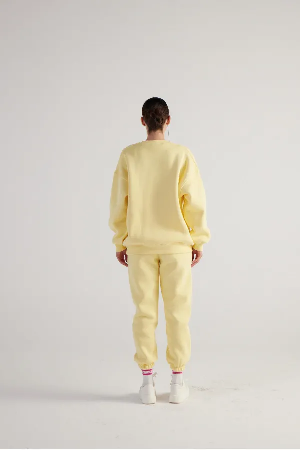 Sweat-shirt jaune fin