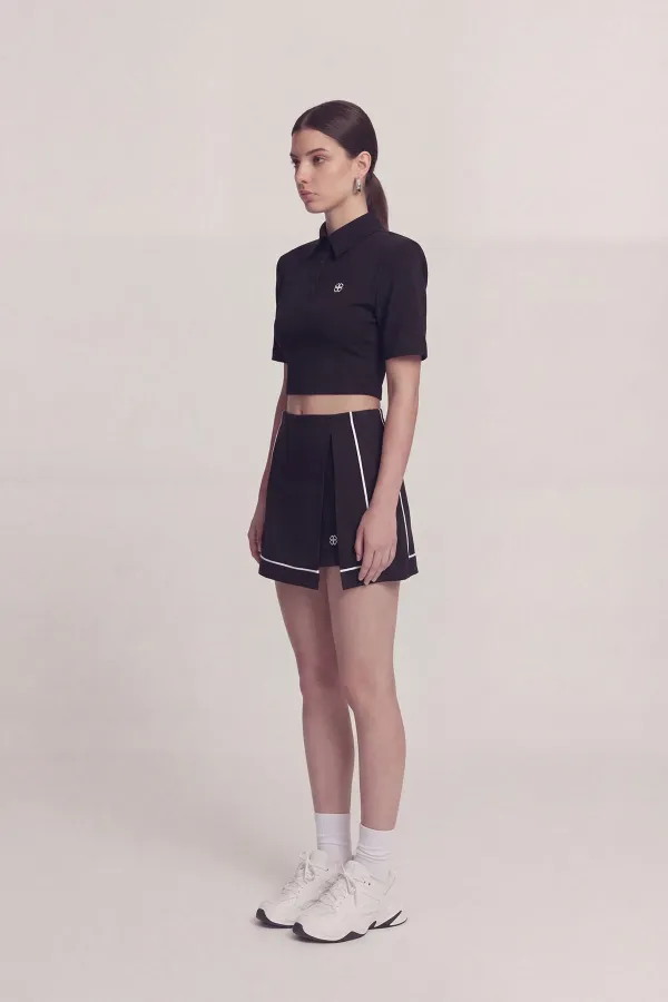 Slit Pocket Mini Brandi Short Skirt Black