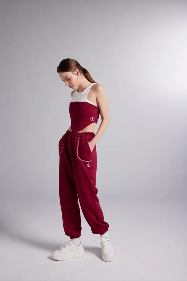 Pantalon de survêtement Rhode bordeaux