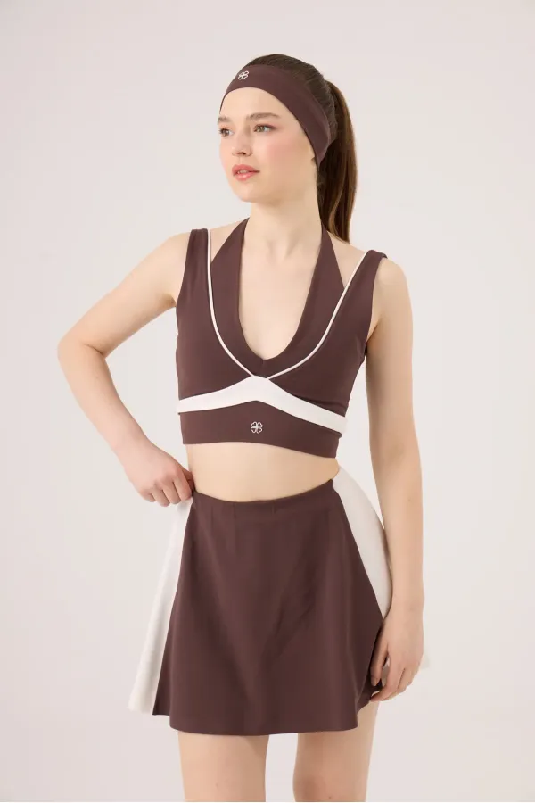 V-Neck Stella Bustier in Coffee