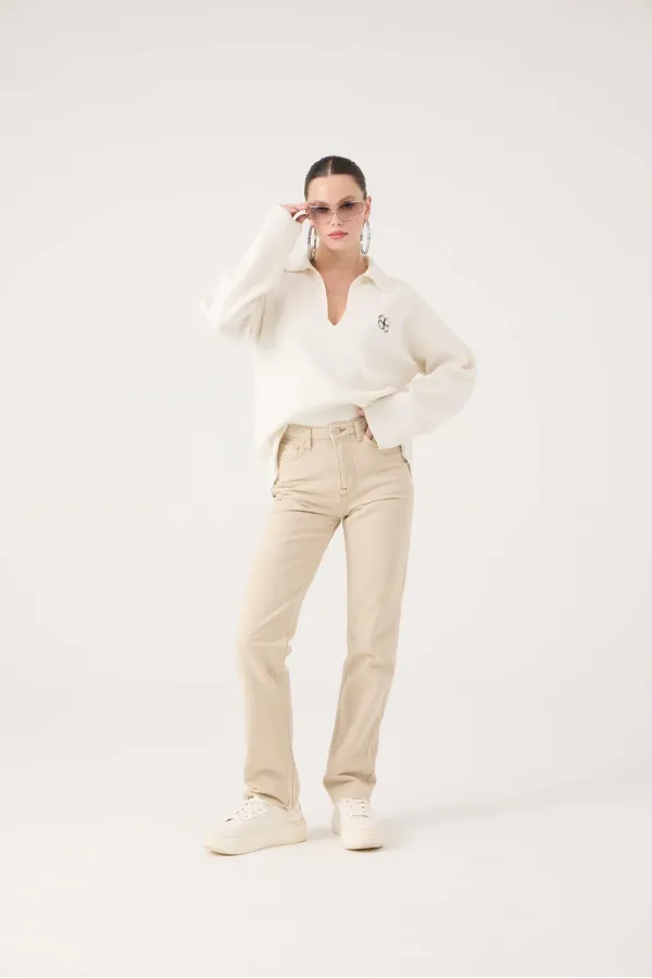 Sagrado Jean Pantolon Bej