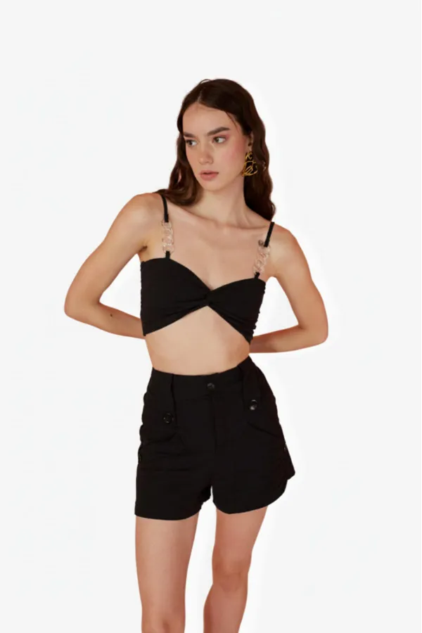 Rise Chain Blouse Black