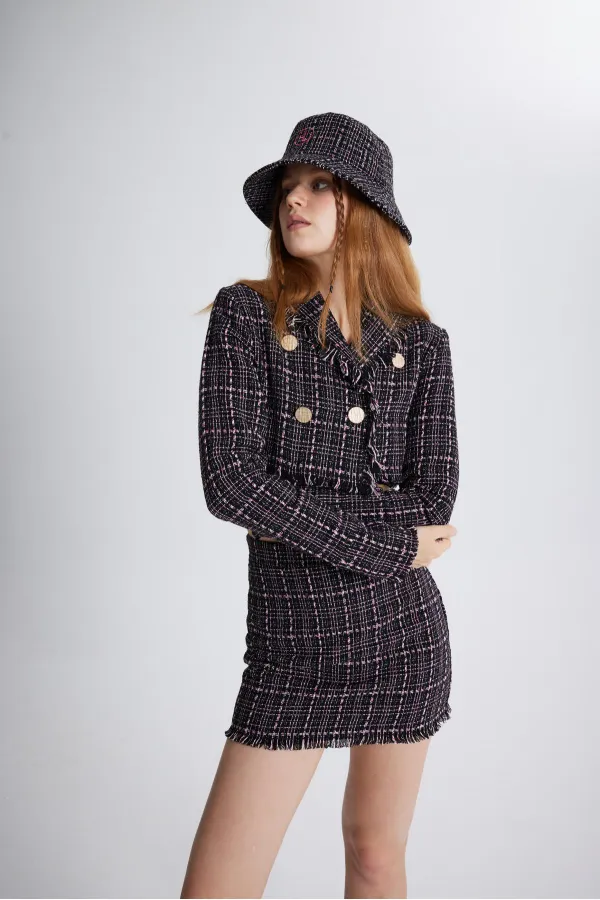 Veste en tweed noire