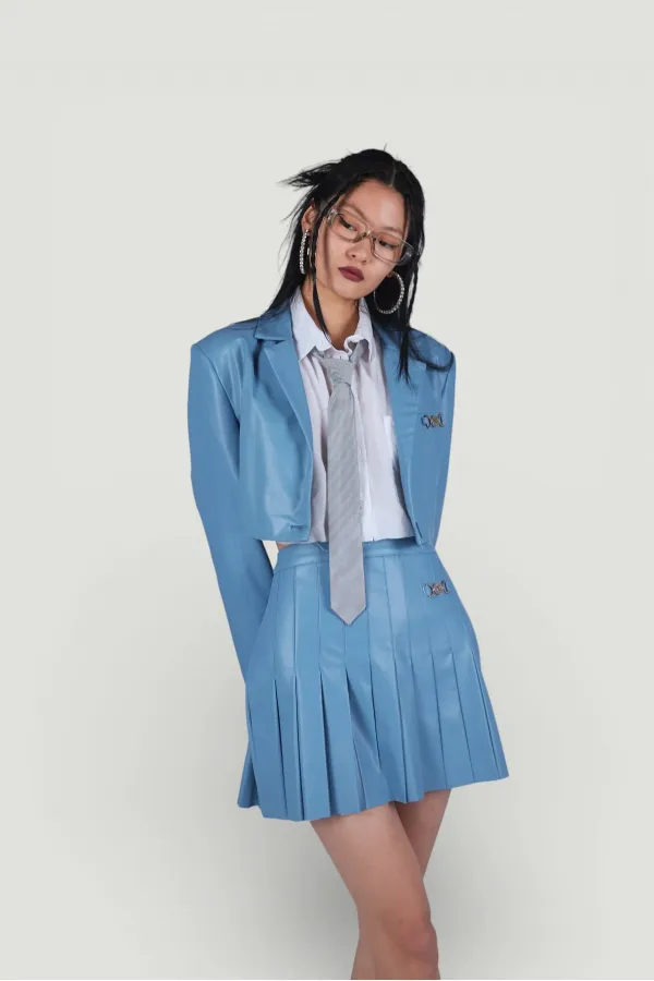 College Deri Etek Mavi