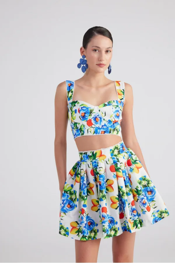 Jupe courte Ravello bleue