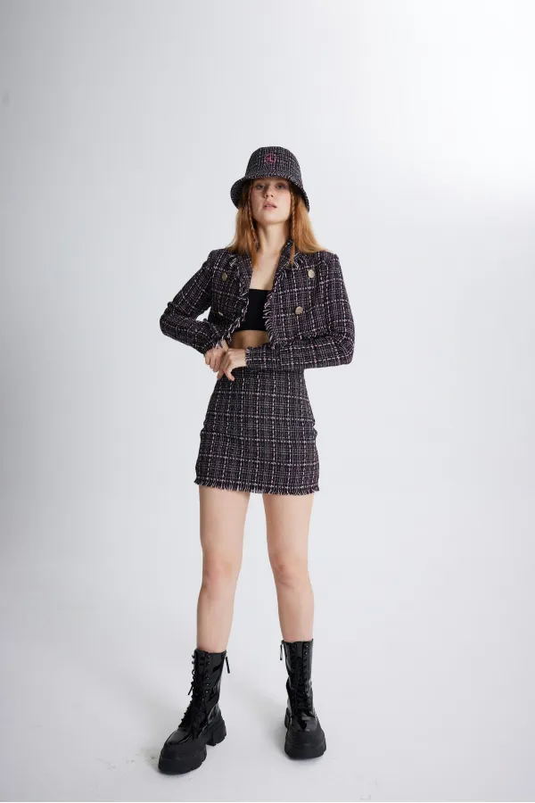 Tweed Skirt Black