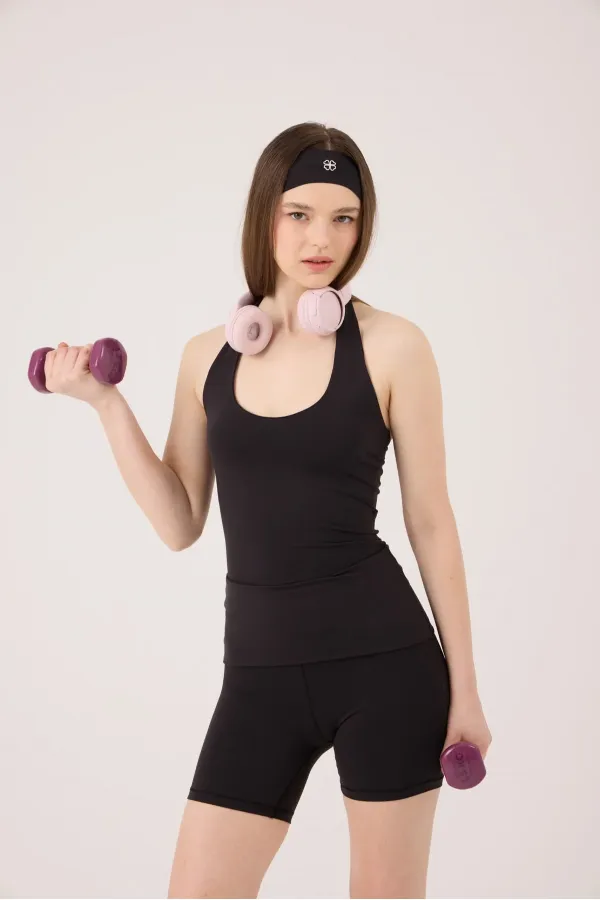 Beli Kıvrımlı Mini Kacie Şort Siyah